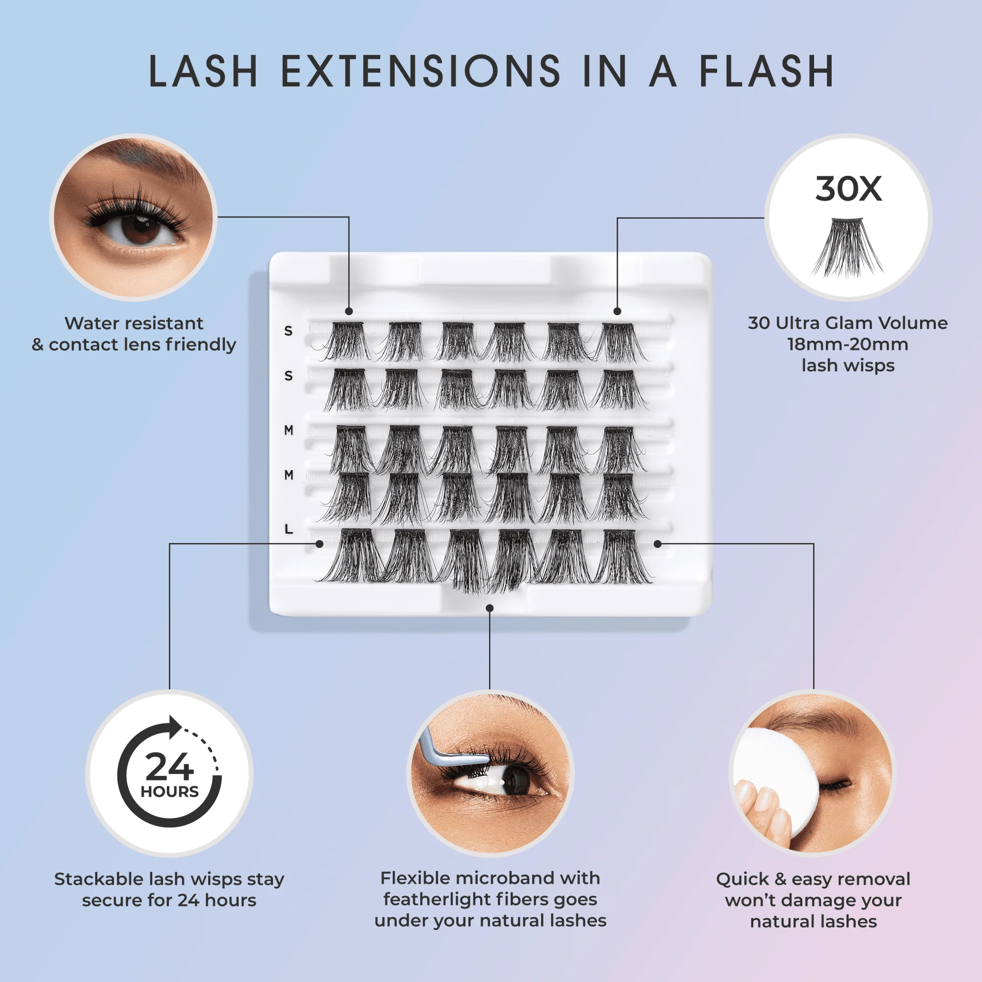 Falscara Wisps Multipack - Extra Drama Volume | DIY False Lash Extensions, Ultra Glam, Cluster Lash, Wispy Lashes, 30 Wisps, 18mm-20mm - Image 11