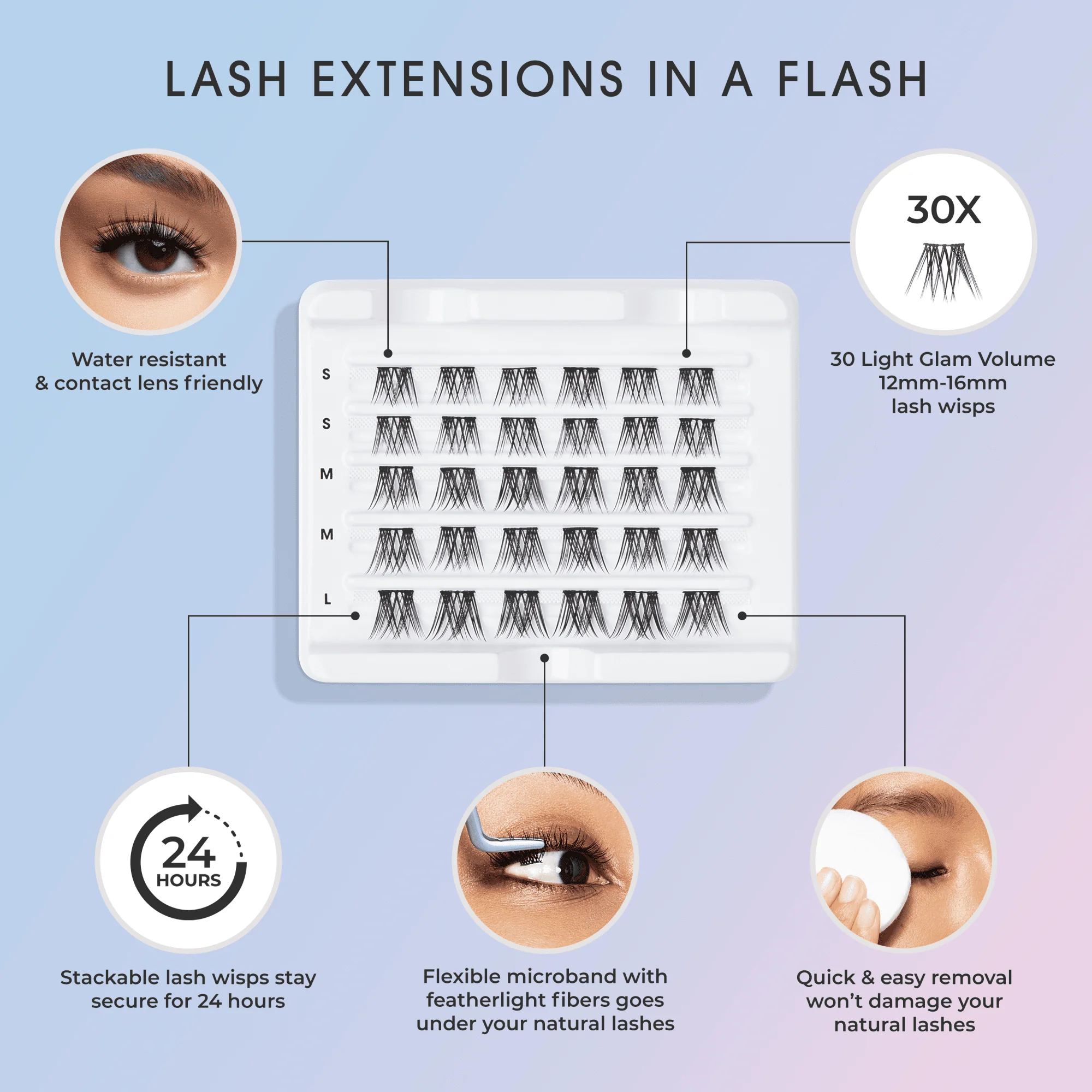 Falscara Wisps Multipack - Petite Volume | DIY False Lash Extensions, Light Glam, Cluster Lash, Wispy Lashes, 30 Wisps, 8mm-12mm - Image 8