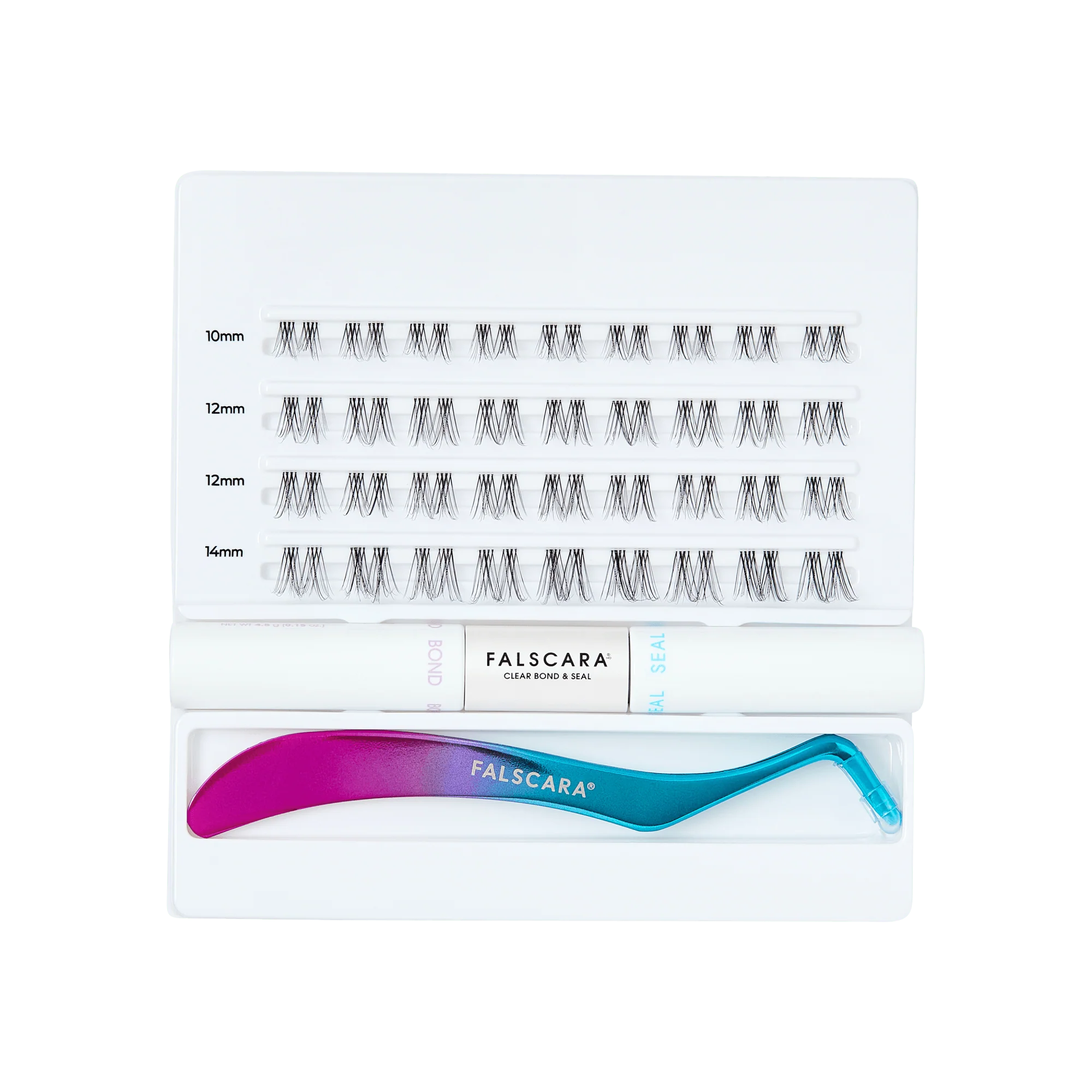 Falscara Soft Wispy Essentials Kit | DIY False Lash Extensions, Cluster Lash, Wispy Lashes, 36 Wisps, 8mm-12mm - Image 3