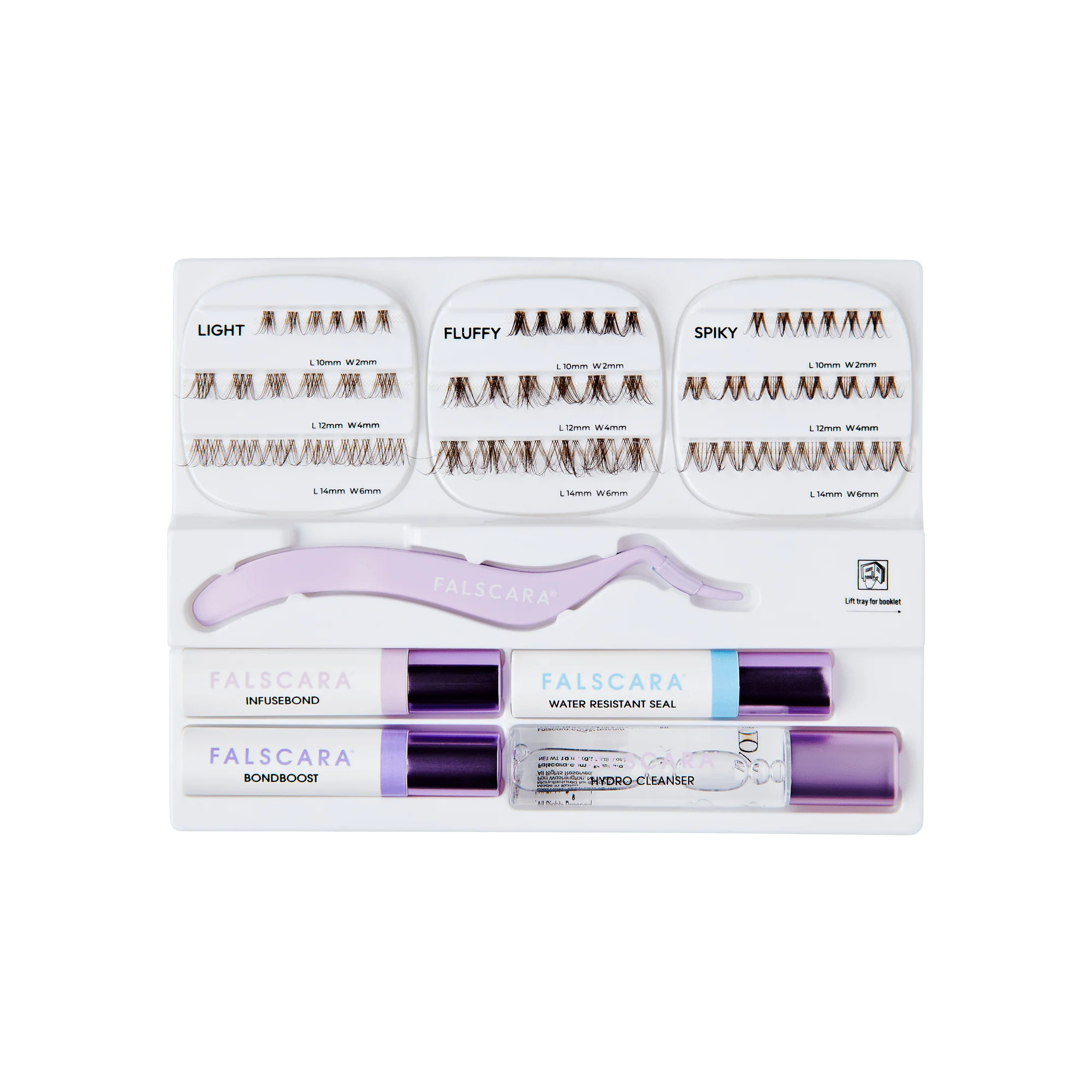 Falscara Studio Lash Extension Kit - Dark Chocolate Volume | DIY False Lash Extensions, Full Glam, Cluster Lash, Wispy Lashes, 54 Wisps, 10mm-14mm - Image 3