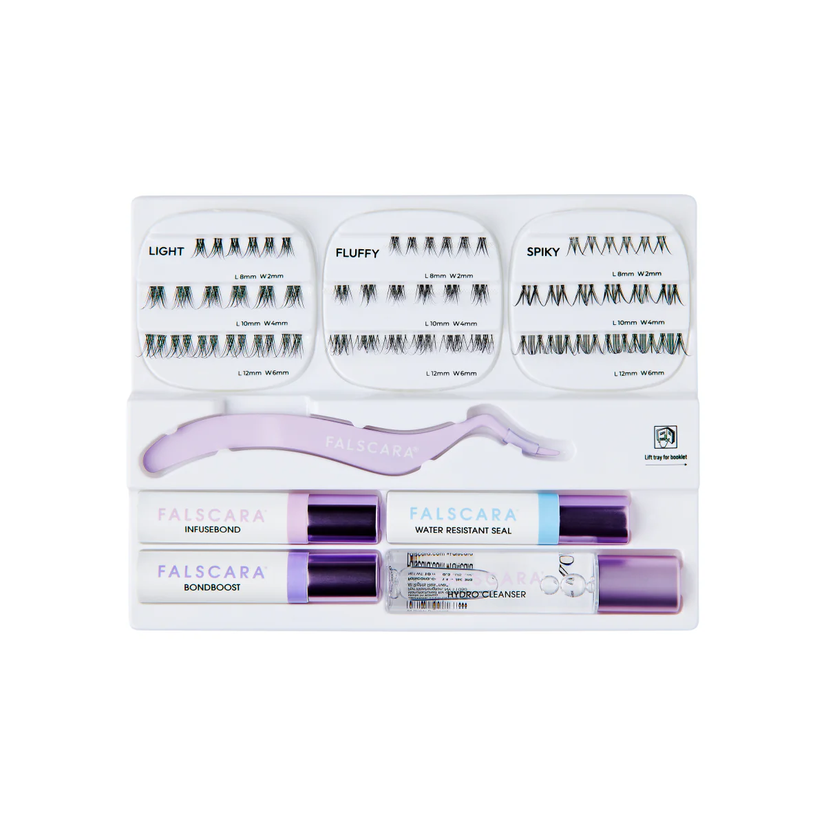 Falscara Studio Lash Extension Kit - Delicate | DIY False Lash Extensions, Natural, Cluster Lash, Wispy Lashes, 54 Wisps, 8mm-12mm - Image 6