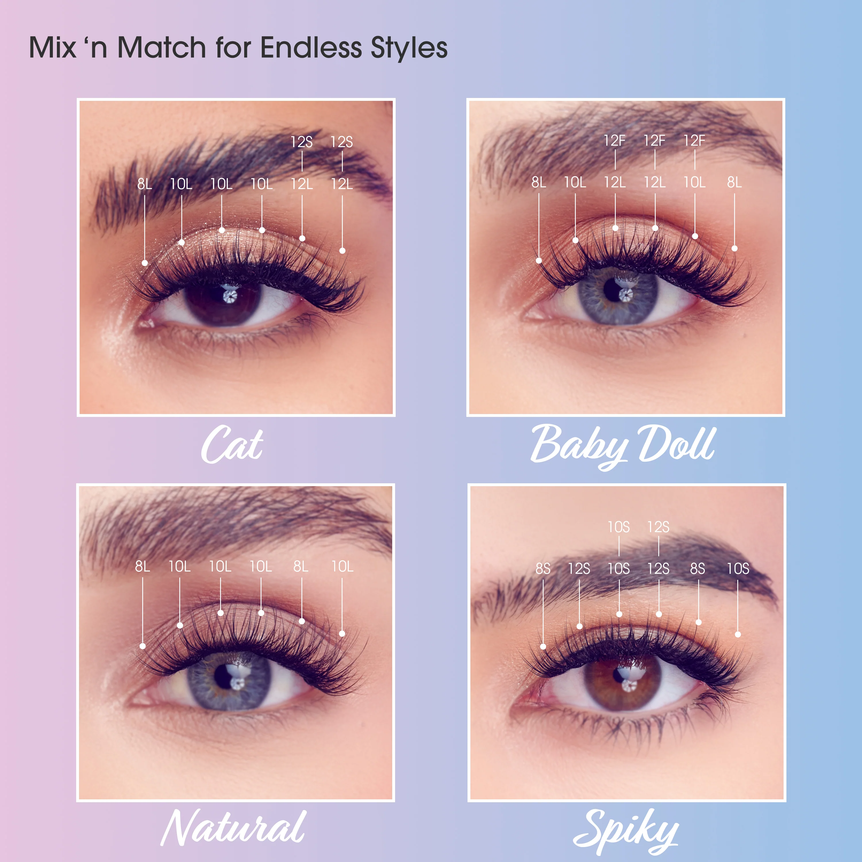 Falscara Studio Lash Extension Kit - Delicate | DIY False Lash Extensions, Natural, Cluster Lash, Wispy Lashes, 54 Wisps, 8mm-12mm - Image 11