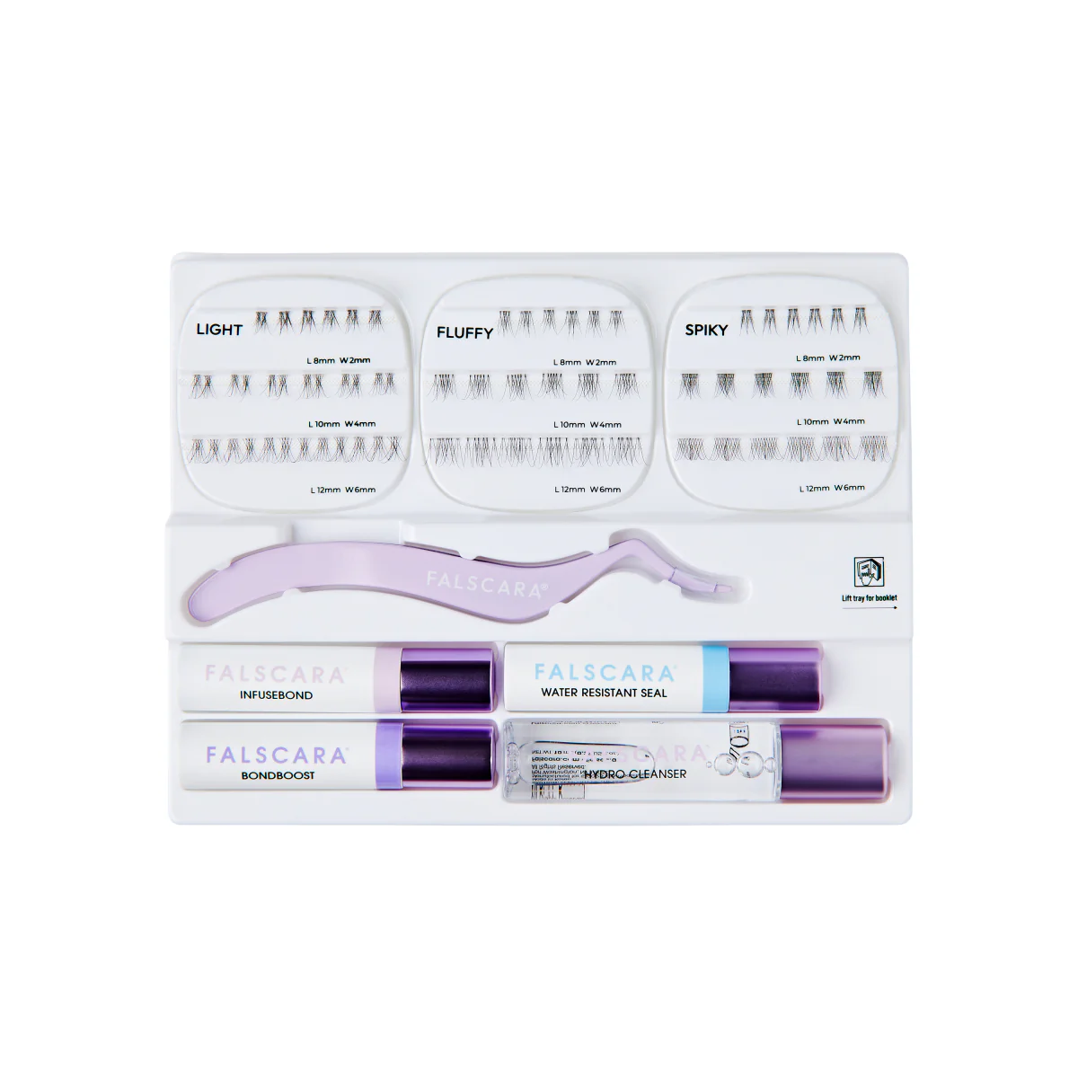 Falscara Studio Lash Extension Kit - Petite Dainty Wispy | DIY False Lash Extensions, Light Glam, Cluster Lash, Wispy Lashes, 54 Wisps, 8mm-12mm - Image 6