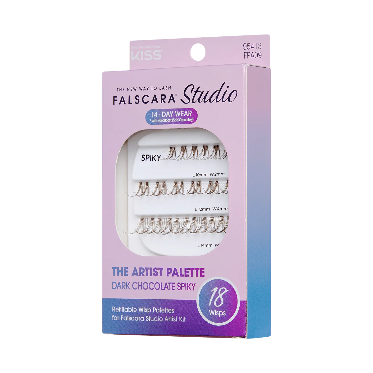 Falscara Studio Lash Palette - Dark Chocolate Spik Volume | DIY False Lash Extensions, Medium Glam, Cluster Lash, Wispy Lashes, 18 Wisps, 10mm-14mm