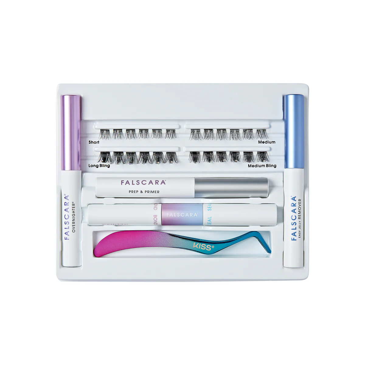 Falscara Ultimate Starter Kit | DIY False Lash Extensions, Natural, Cluster Lash, Wispy Lashes, 24 Wisps, 10mm-14mm - Image 3