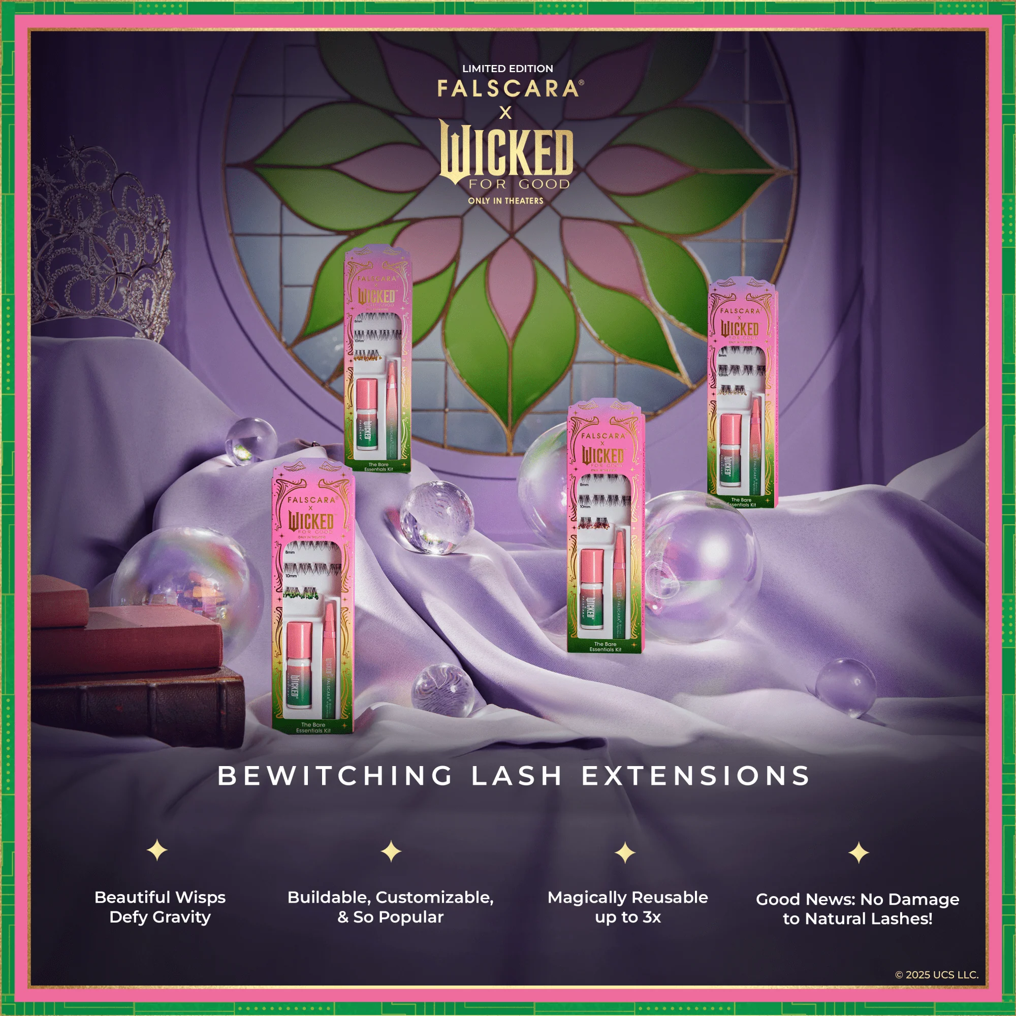 Falscara X WICKED: FOR GOOD | Go On, You're Free | DIY False Lash Extensions, Natural, Cluster Lash, Wispy Lashes, 10 Wisps, 8mm-10mm - Image 9