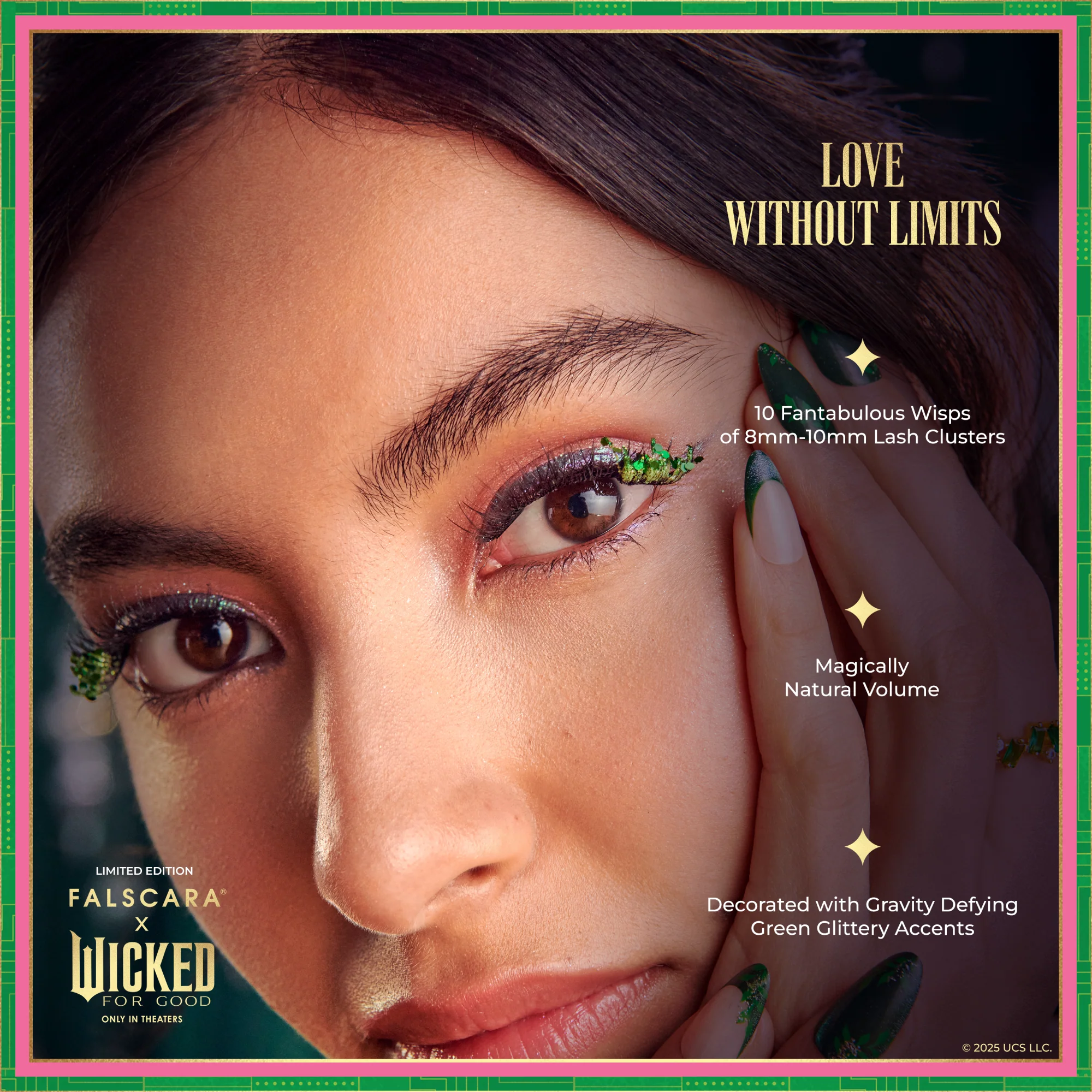 Falscara X WICKED: FOR GOOD | Love Without Limits | DIY False Lash Extensions, Natural, Cluster Lash, Wispy Lashes, 10 Wisps, 8mm-10mm - Image 9